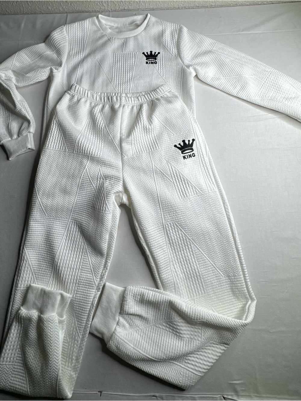 Kids White 'King' One-Piece Set